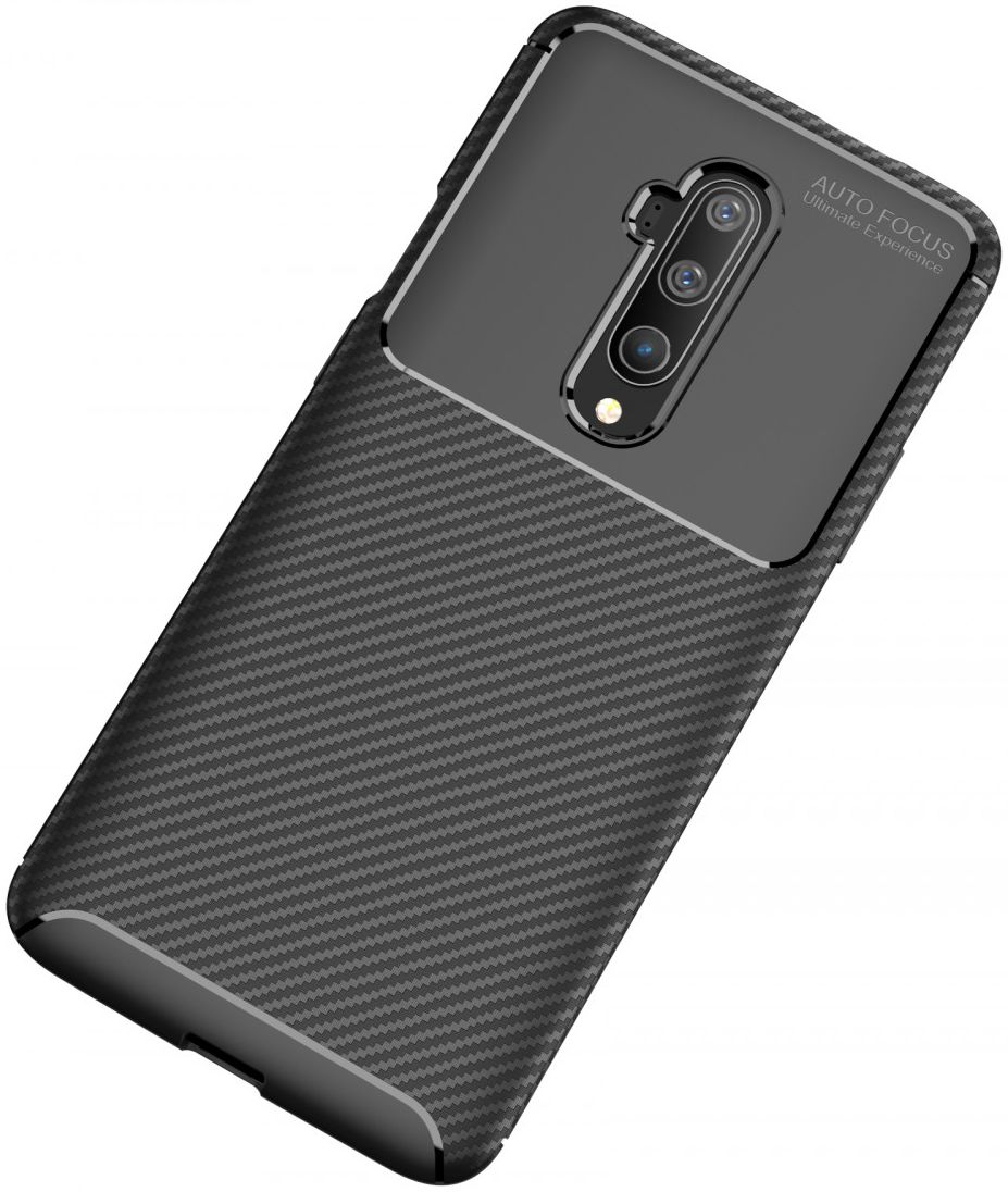 OnePlus 7T Pro Siliconen Carbon Hoesje Zwart afbeelding 7