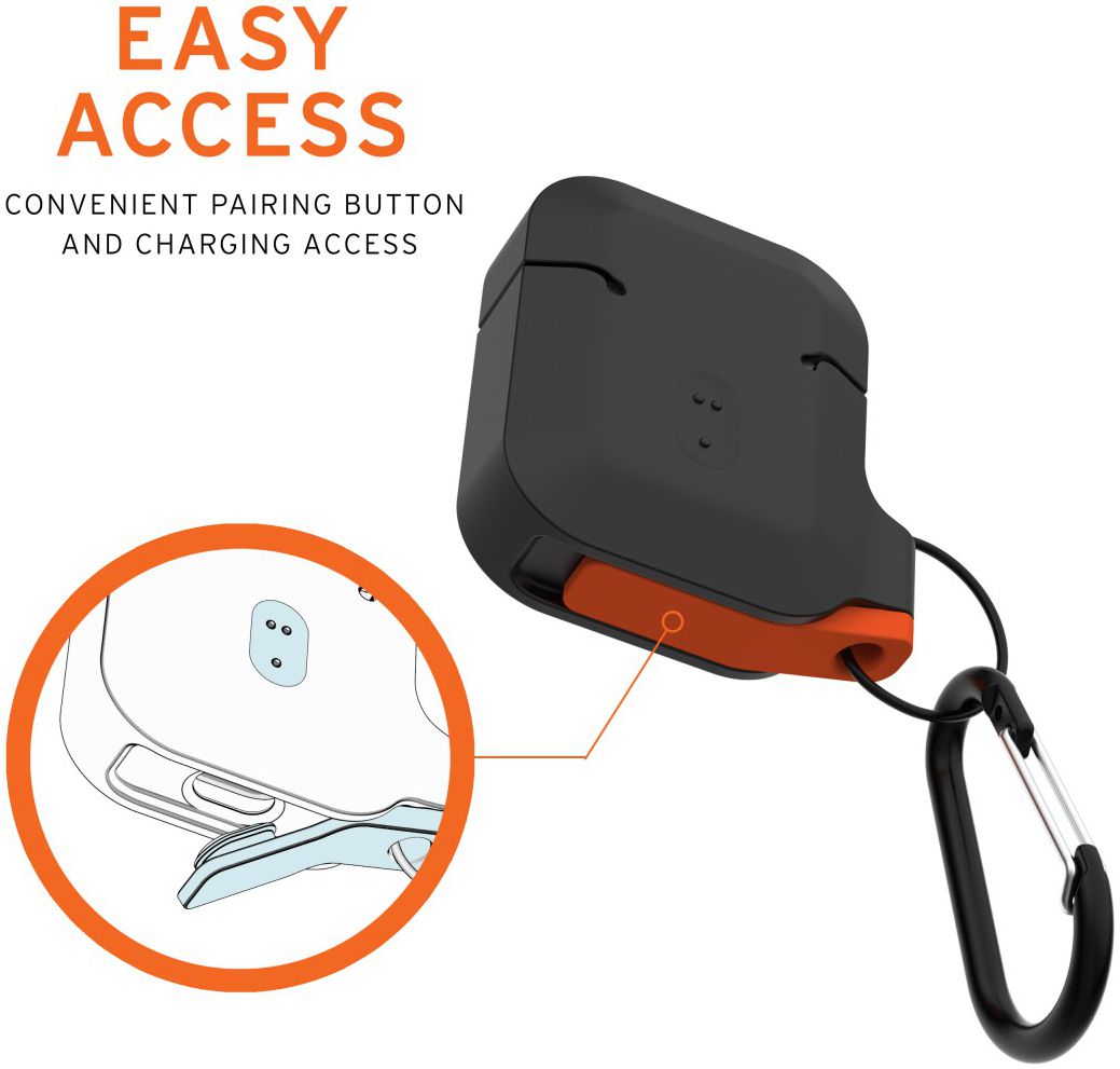 Urban Armor Gear Apple AirPods Hoesje Siliconen Zwart/Oranje afbeelding 15