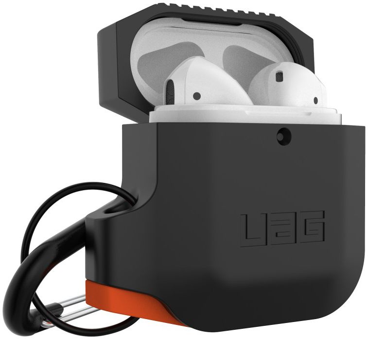 Urban Armor Gear Apple AirPods Hoesje Siliconen Zwart/Oranje afbeelding 4
