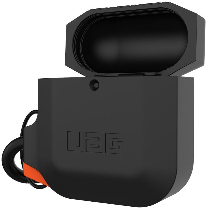 Urban Armor Gear Apple AirPods Hoesje Siliconen Zwart/Oranje afbeelding 6