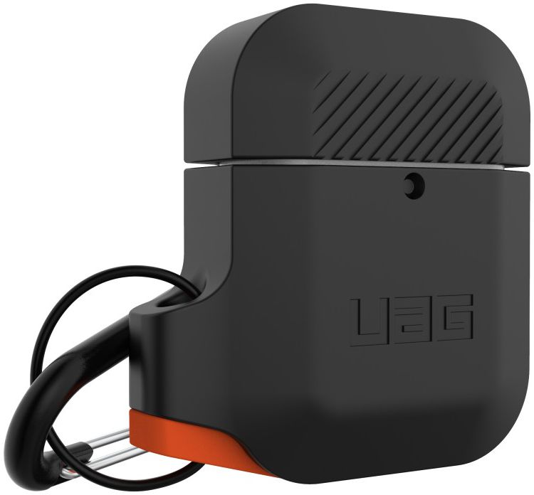 Urban Armor Gear Apple AirPods Hoesje Siliconen Zwart/Oranje afbeelding 9