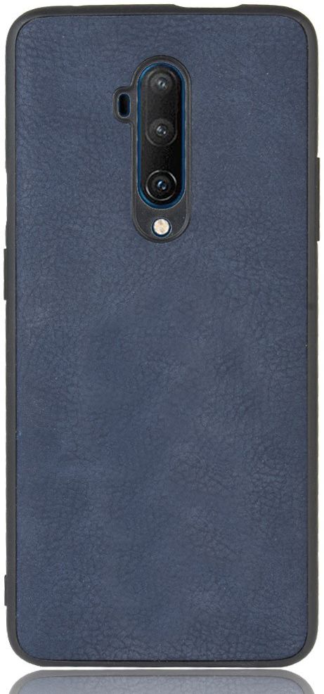 OnePlus 7T Pro Back cover met Lederen Coating Blauw afbeelding 1