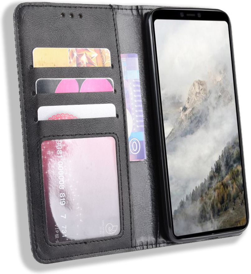 Google Pixel 4 Vintage Portemonnee Hoesje Zwart afbeelding 2