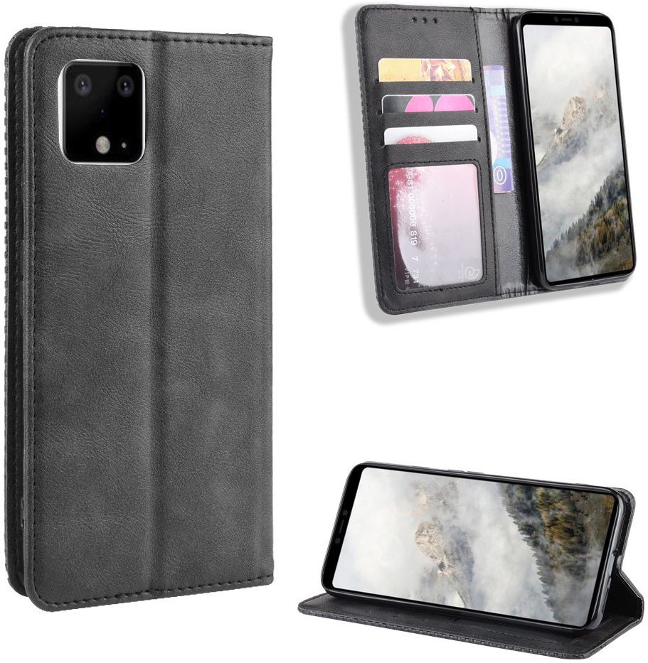Google Pixel 4 Vintage Portemonnee Hoesje Zwart afbeelding 9