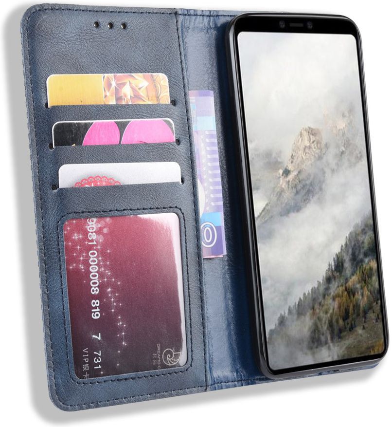 Google Pixel 4 Vintage Portemonnee Hoesje Blauw afbeelding 1