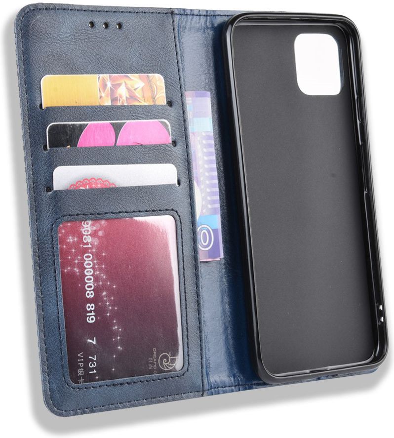 Google Pixel 4 Vintage Portemonnee Hoesje Blauw afbeelding 4