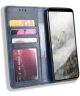Google Pixel 4 XL Hoesje Retro Wallet Book Case Kunst Leer Blauw