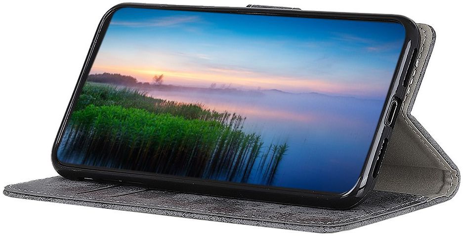 Motorola Moto E6s / E6 Plus Retro Portemonnee Hoesje Grijs afbeelding 2