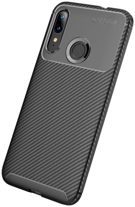 Motorola Moto E6s / E6 Plus Siliconen Carbon Hoesje Zwart afbeelding 4