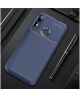 Motorola Moto E6s / E6 Plus Siliconen Carbon Hoesje Blauw