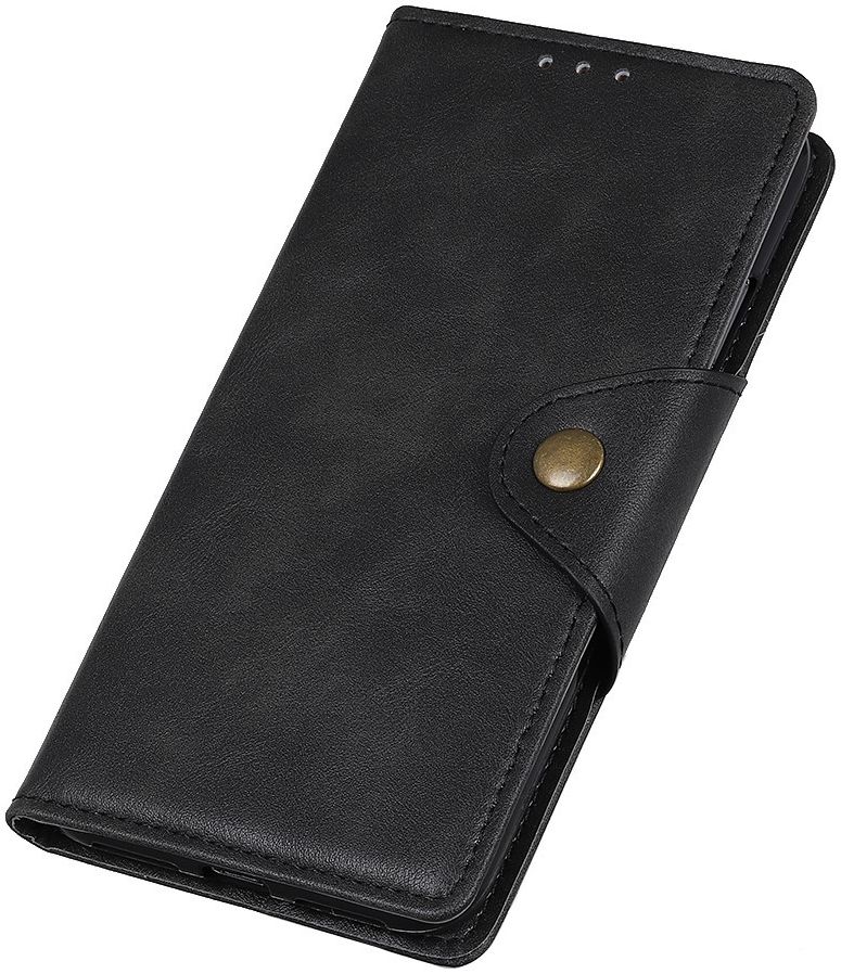 Motorola Moto E6 Plus Vintage Portemonnee Hoesje Drukknoop Zwart afbeelding 6