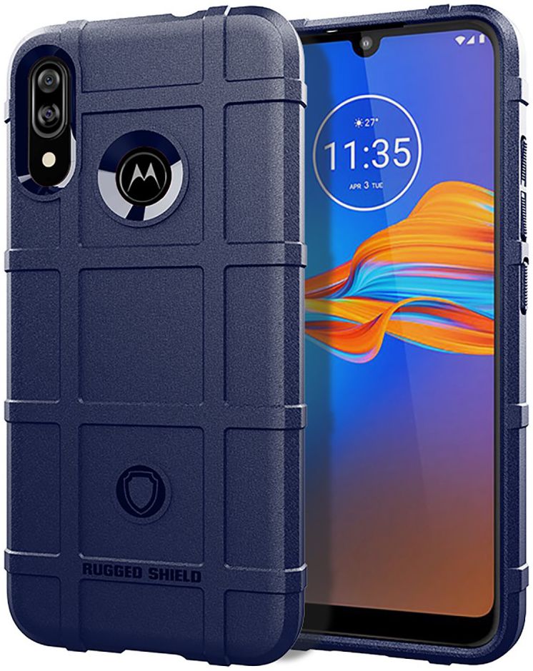 Motorola Moto E6s / E6 Plus Rugged Armor Hoesje Blauw afbeelding 1