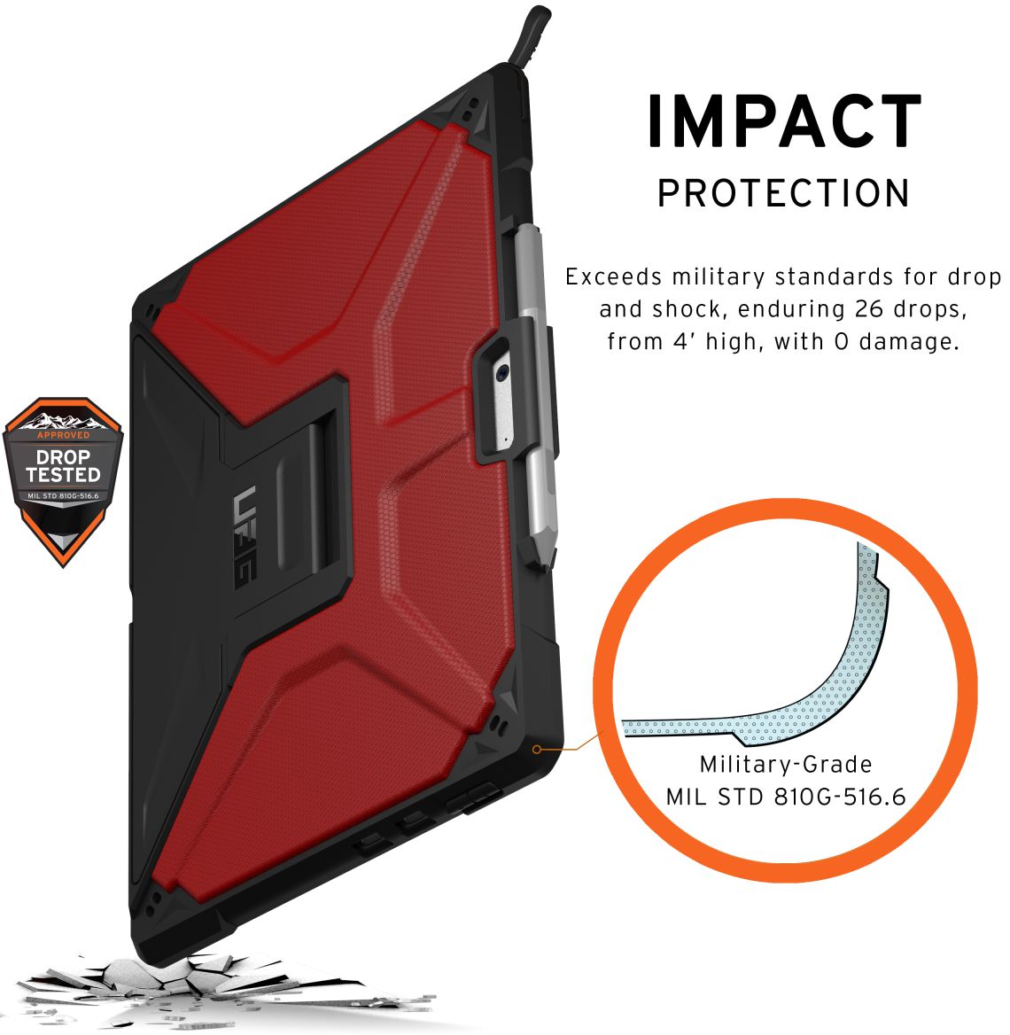 Urban Armor Gear Metropolis Microsoft Surface Pro X Hoes Magma afbeelding 10