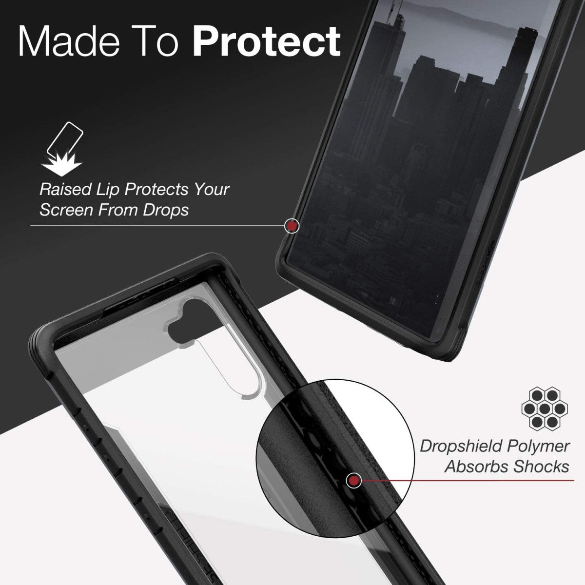 Raptic Shield Samsung Note 10 Plus Hoesje Militair Getest Zwart afbeelding 4