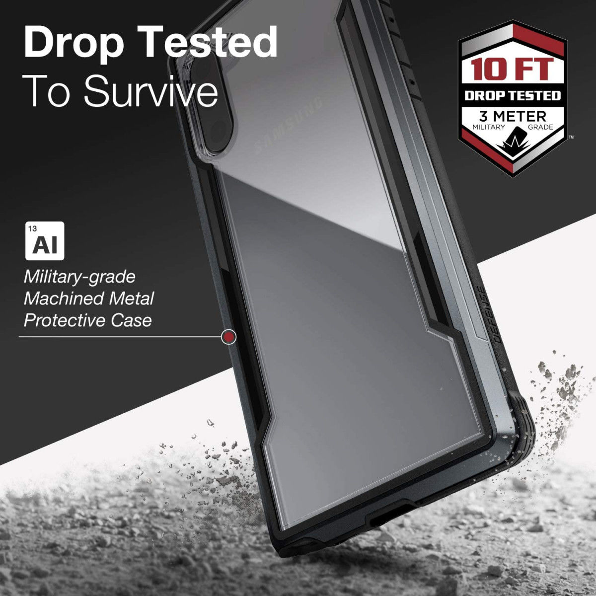 Raptic Shield Samsung Note 10 Plus Hoesje Militair Getest Zwart afbeelding 3