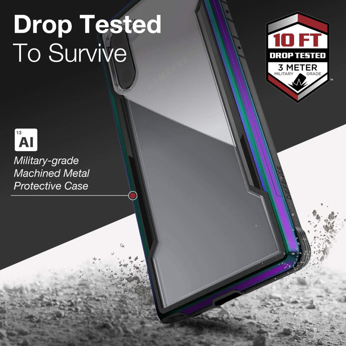 Raptic Shield Samsung Galaxy Note 10 Hoesje Transparant/Iridescent afbeelding 7