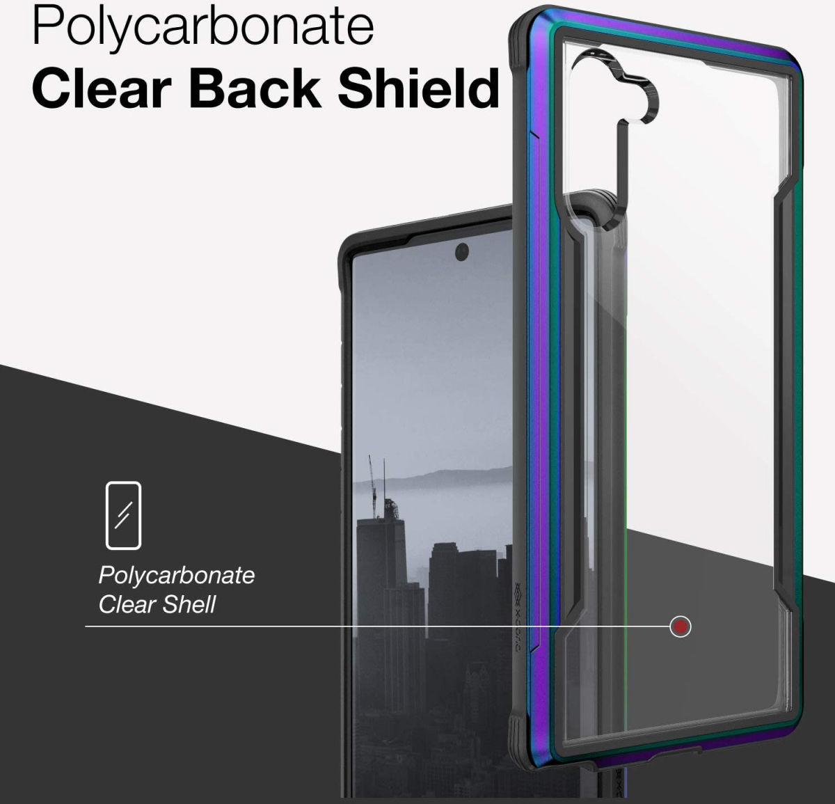 Raptic Shield Samsung Galaxy Note 10 Hoesje Transparant/Iridescent afbeelding 10