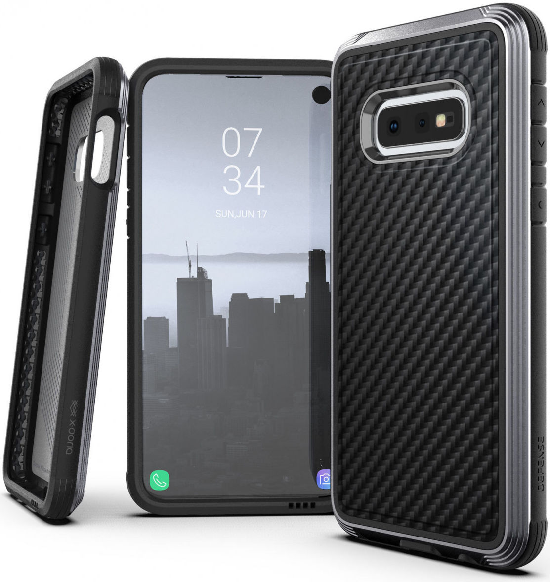 Raptic Lux Samsung Galaxy s10e hoesje carbon fiber zwart afbeelding 1