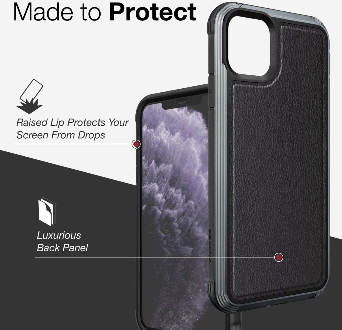 Raptic Lux Apple iPhone 11 pro max hoesje leather zwart afbeelding 8