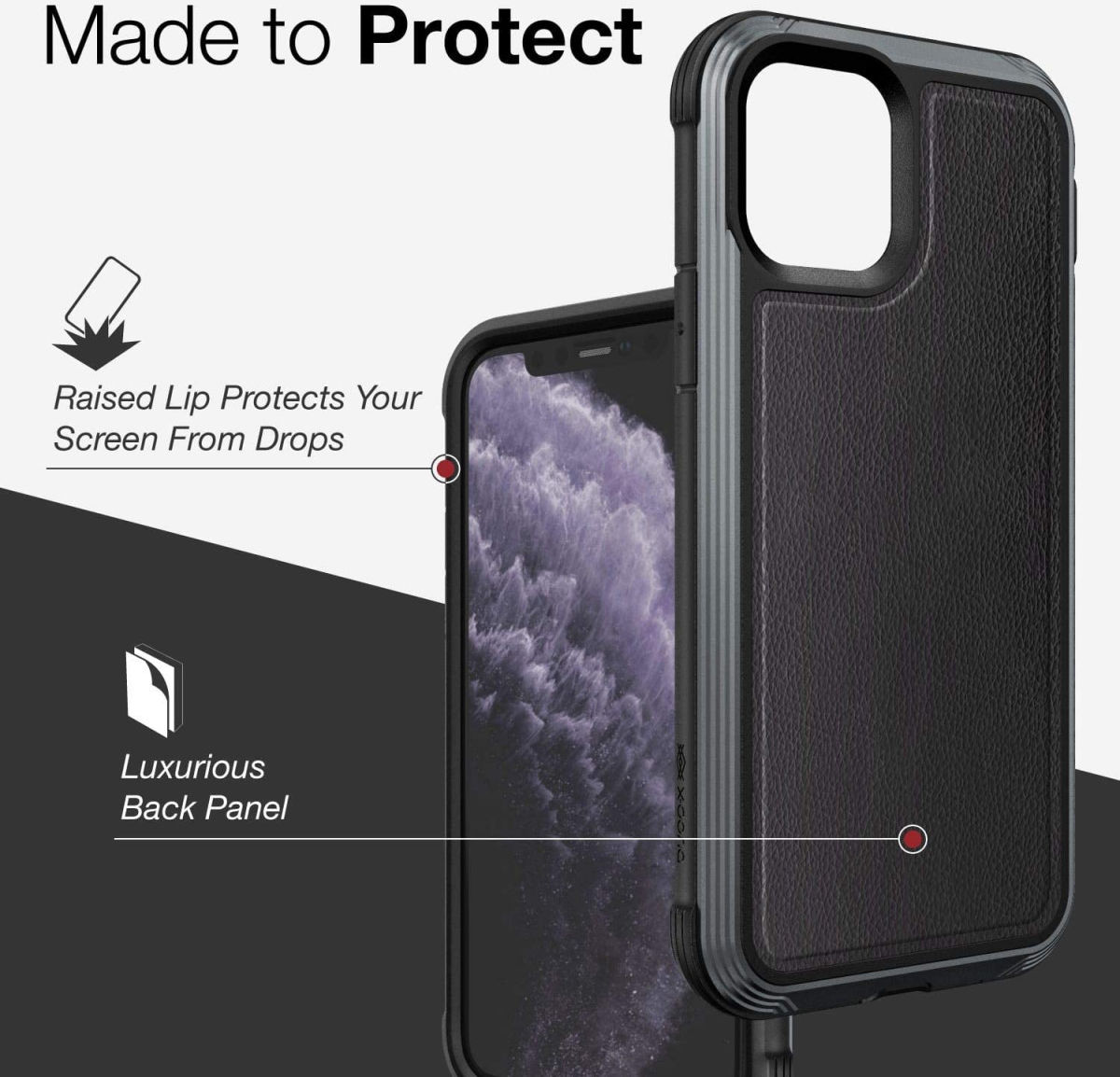 Raptic Lux Apple iPhone 11 pro hoesje leather zwart afbeelding 9
