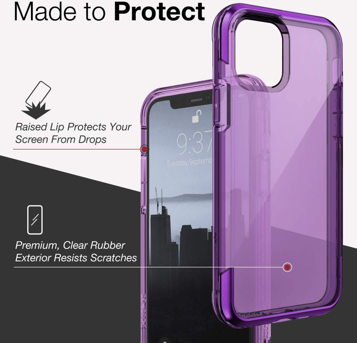 Raptic Air Apple iPhone 11 pro hoesje paars shockproof tpu afbeelding 10