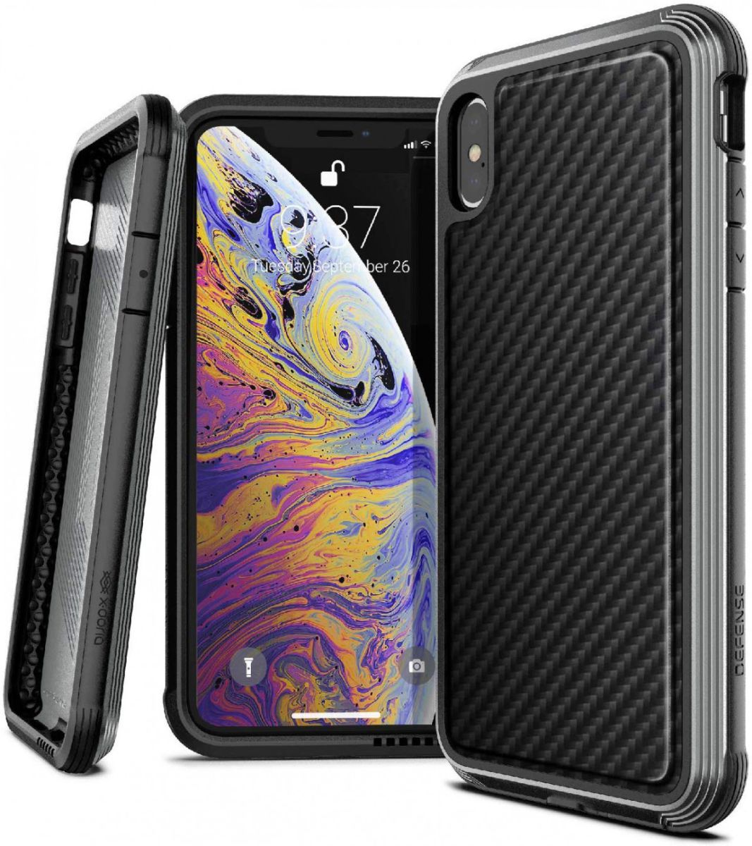 Raptic Lux Apple iPhone XS Max Hoesje Carbon Fiber Zwart afbeelding 1
