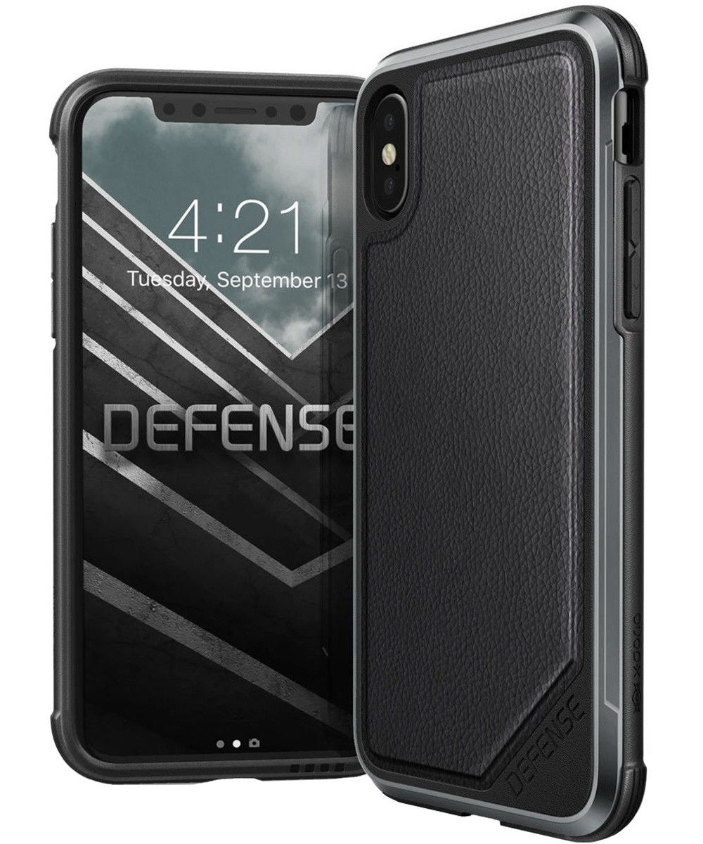 Raptic Lux Apple iPhone XS / X Hoesje Leather Zwart afbeelding 1
