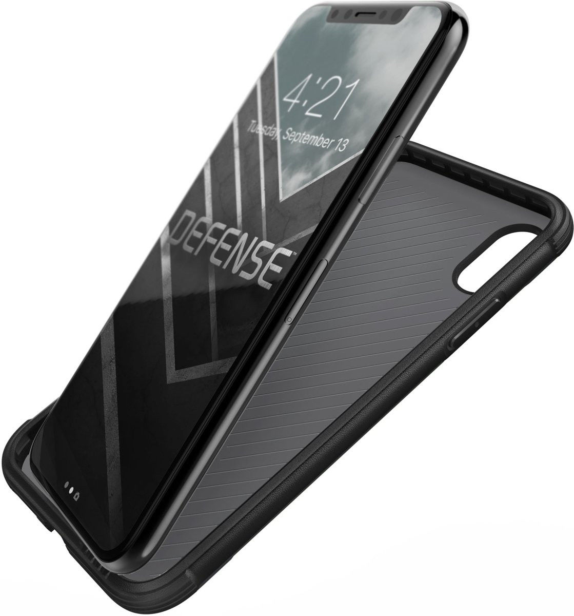 Raptic Lux Apple iPhone XS / X Hoesje Leather Zwart afbeelding 9