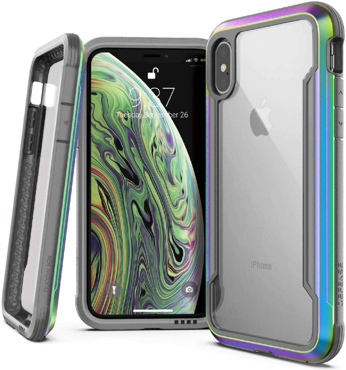 Raptic Shield Apple iPhone XS / X Hoesje Militair Getest 3M Iridescent afbeelding 1