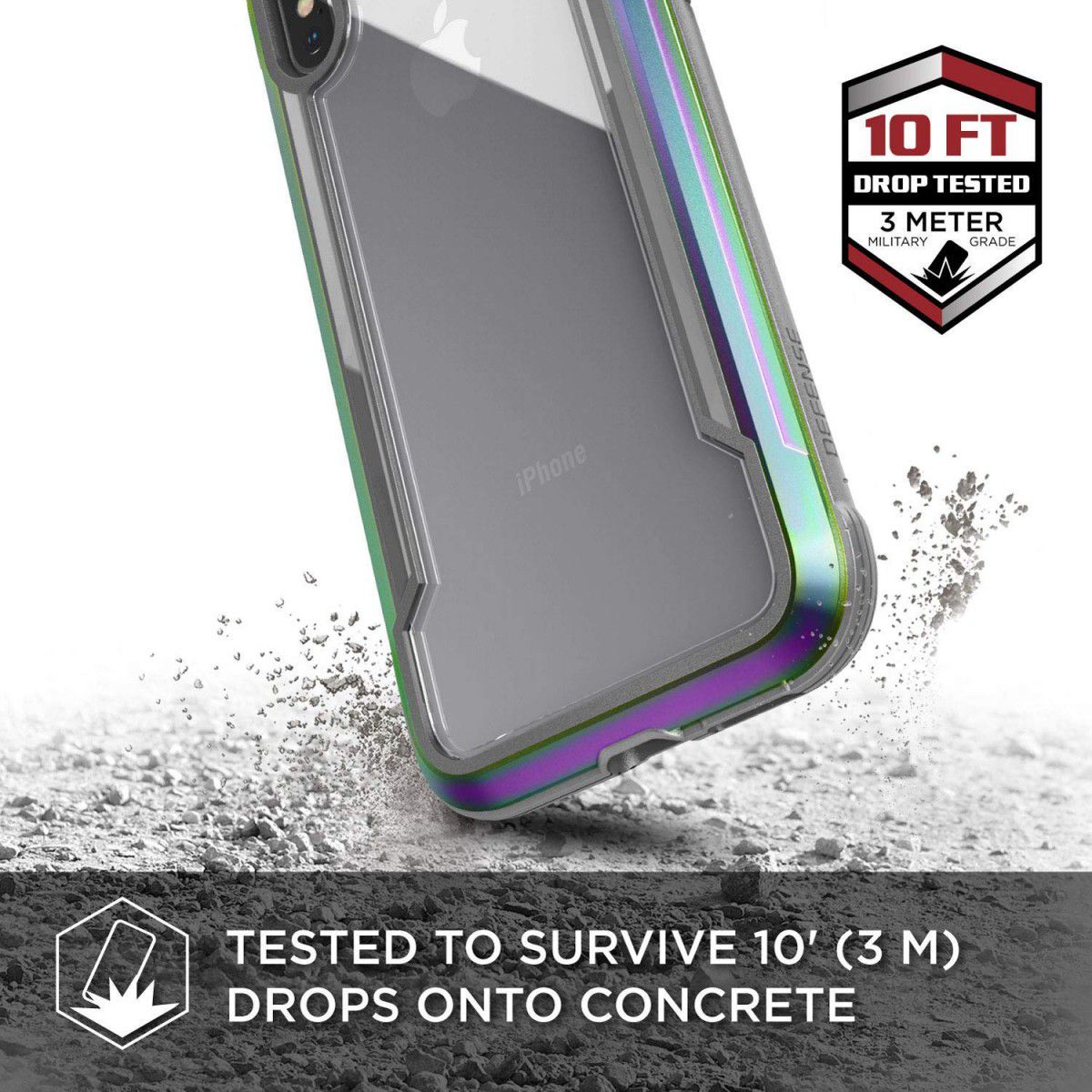 Raptic Shield Apple iPhone XS / X Hoesje Militair Getest 3M Iridescent afbeelding 7