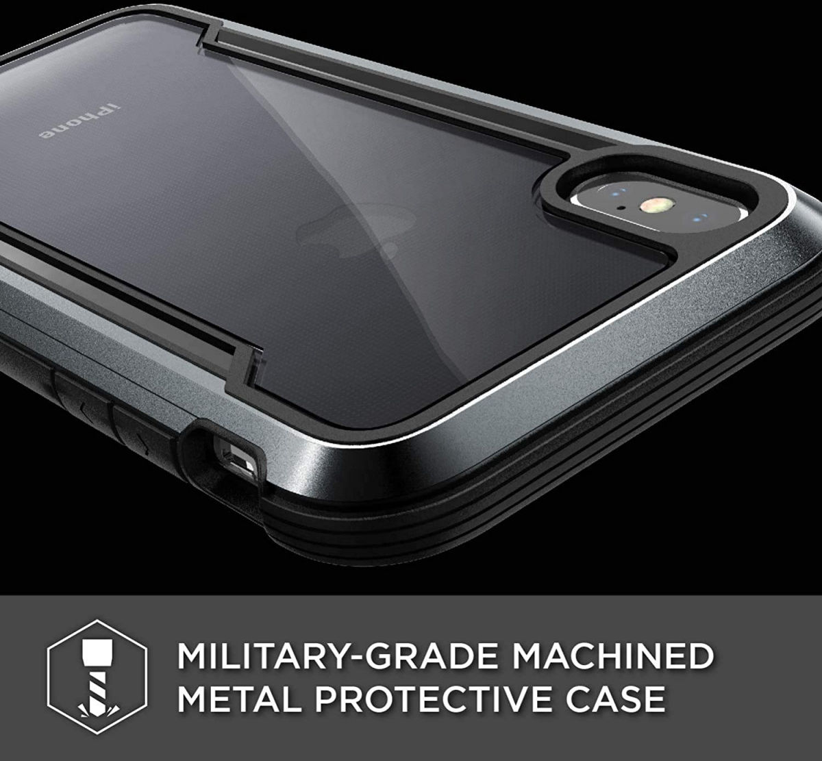 Raptic Shield Apple iPhone XS / X Hoesje Transparant/Zwart afbeelding 6