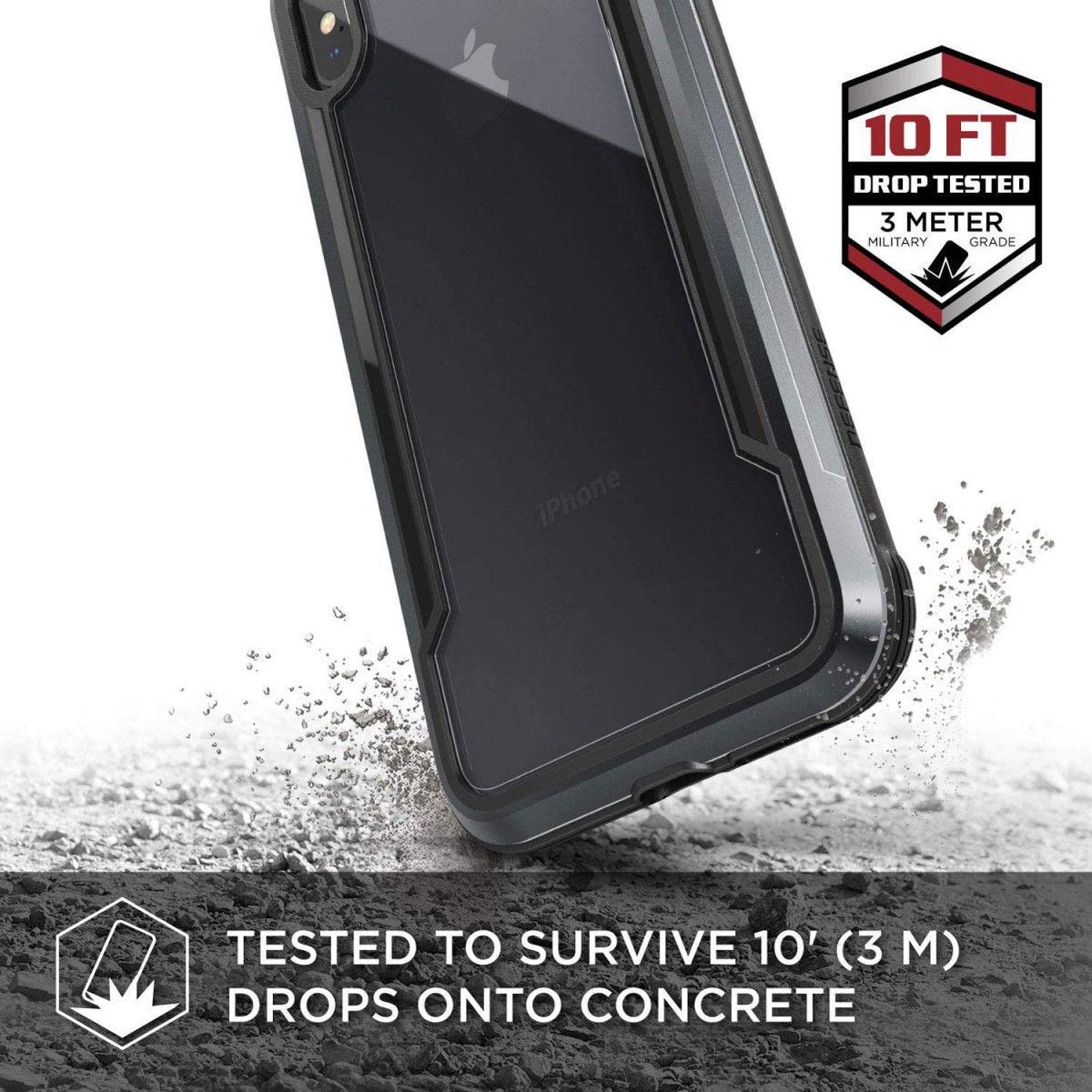 Raptic Shield Apple iPhone XS / X Hoesje Transparant/Zwart afbeelding 7