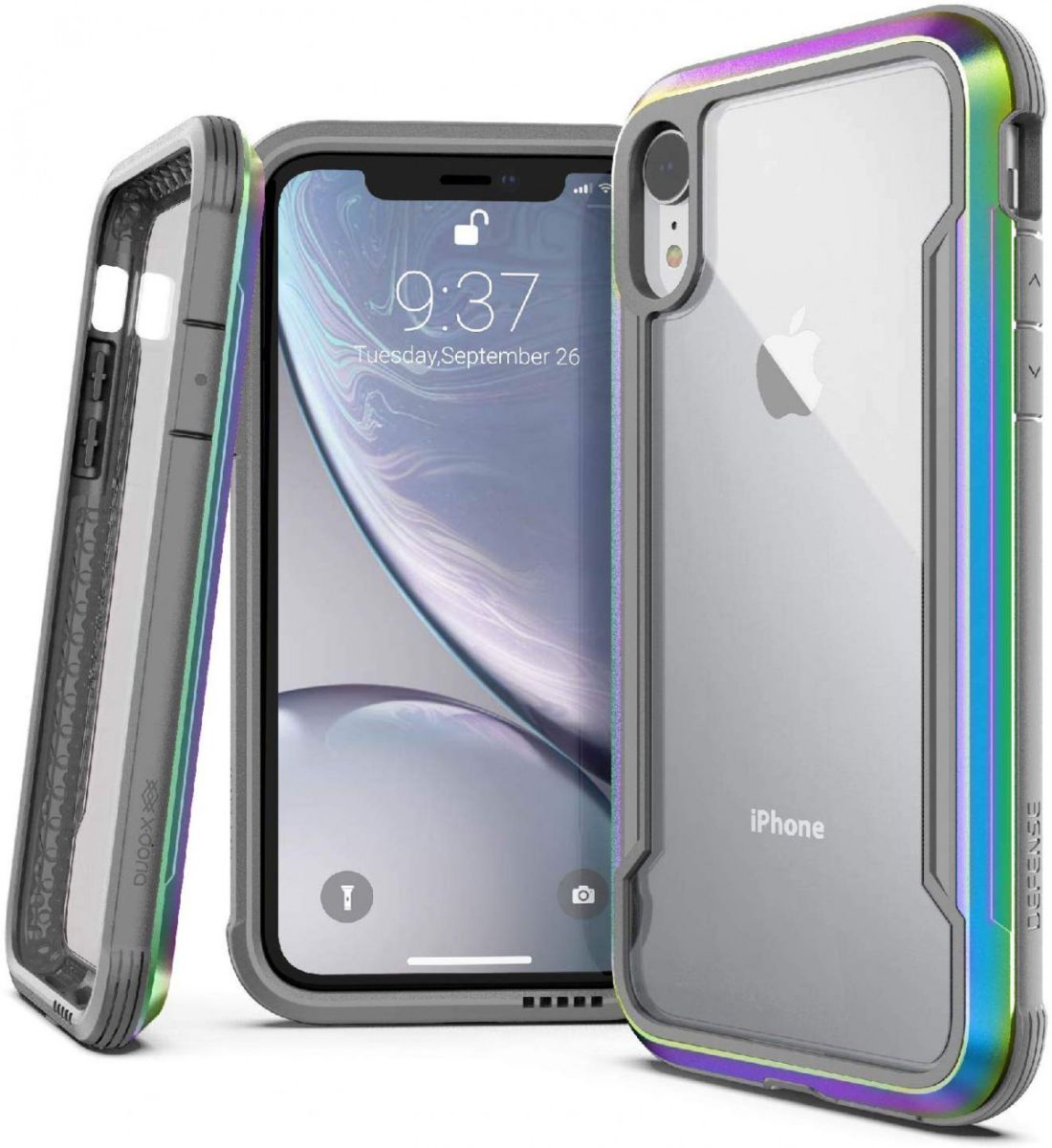 Raptic Shield Apple iPhone XR Hoesje Back Cover Transparant/Iridescent afbeelding 1