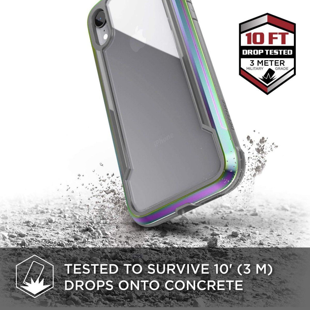 Raptic Shield Apple iPhone XR Hoesje Back Cover Transparant/Iridescent afbeelding 8