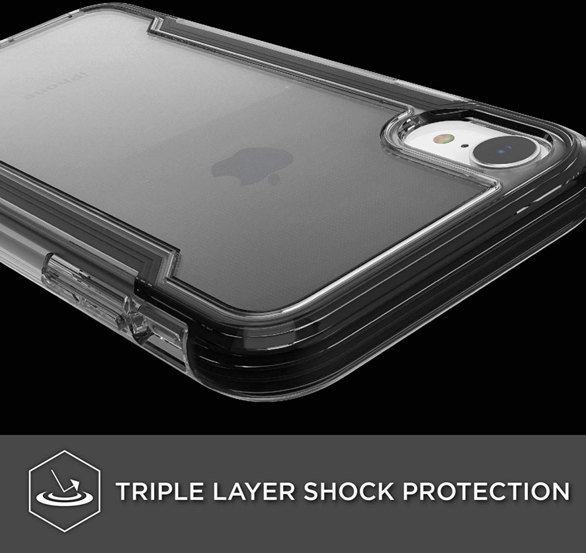 Raptic Clear Apple iPhone XR hoesje transparant zwart afbeelding 12