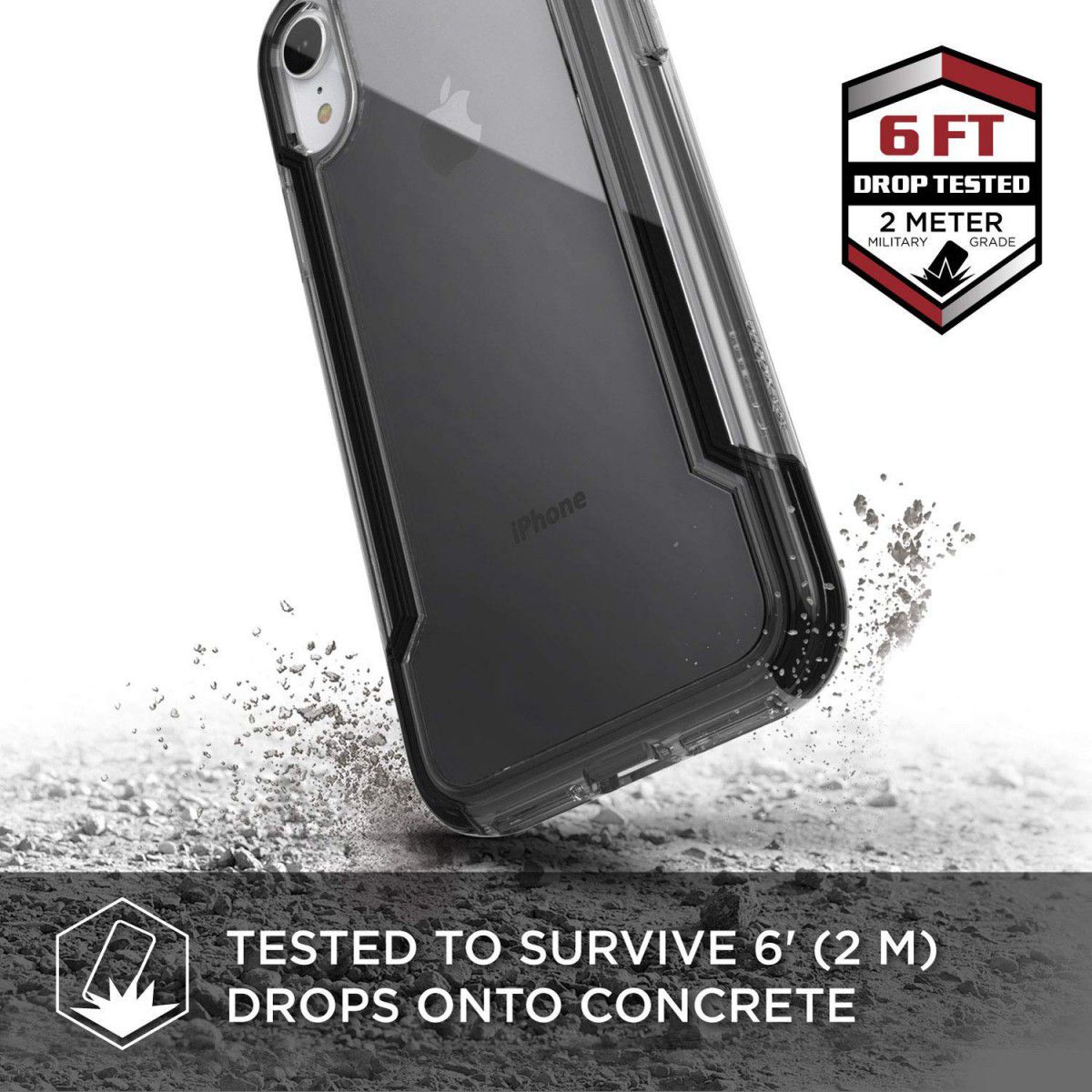 Raptic Clear Apple iPhone XR hoesje transparant zwart afbeelding 8
