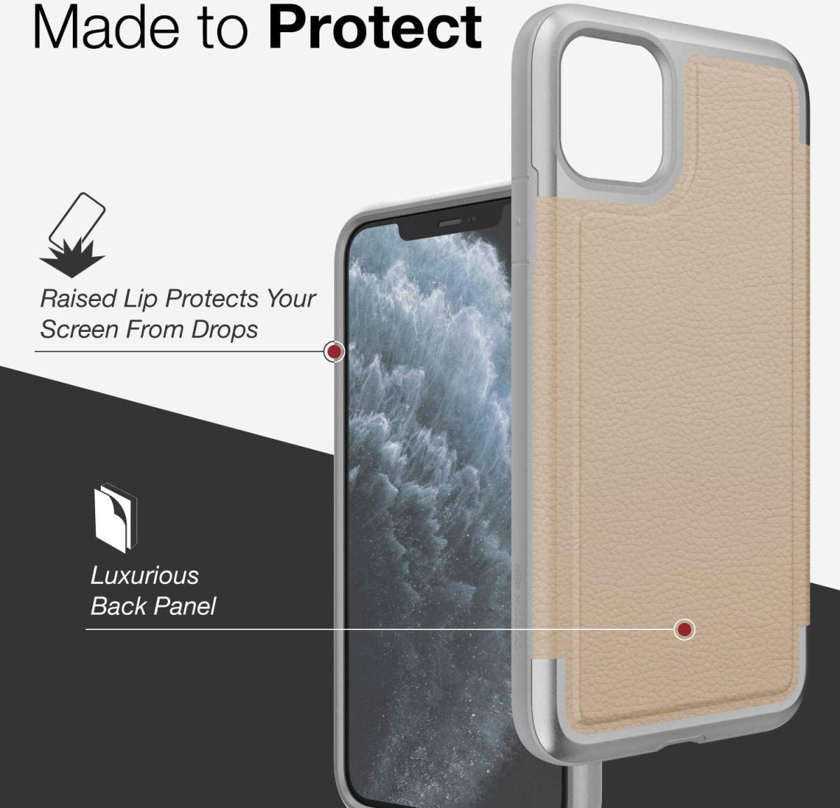 Raptic Prime Apple iPhone 11 Pro Max Hoesje Beige afbeelding 13