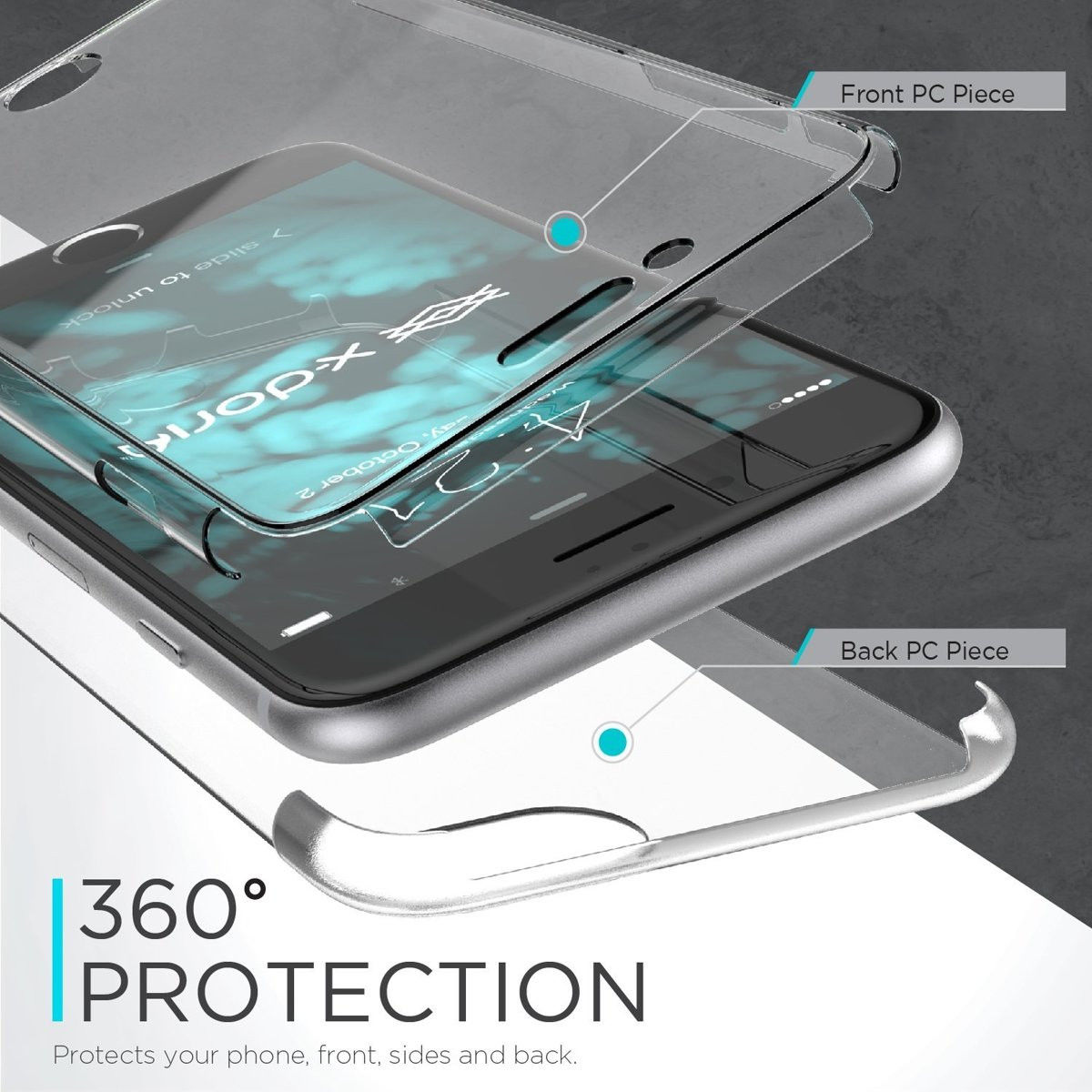 Raptic 360 Apple iPhone 7/8/SE (2020/2022) Hoesje Transparant afbeelding 4