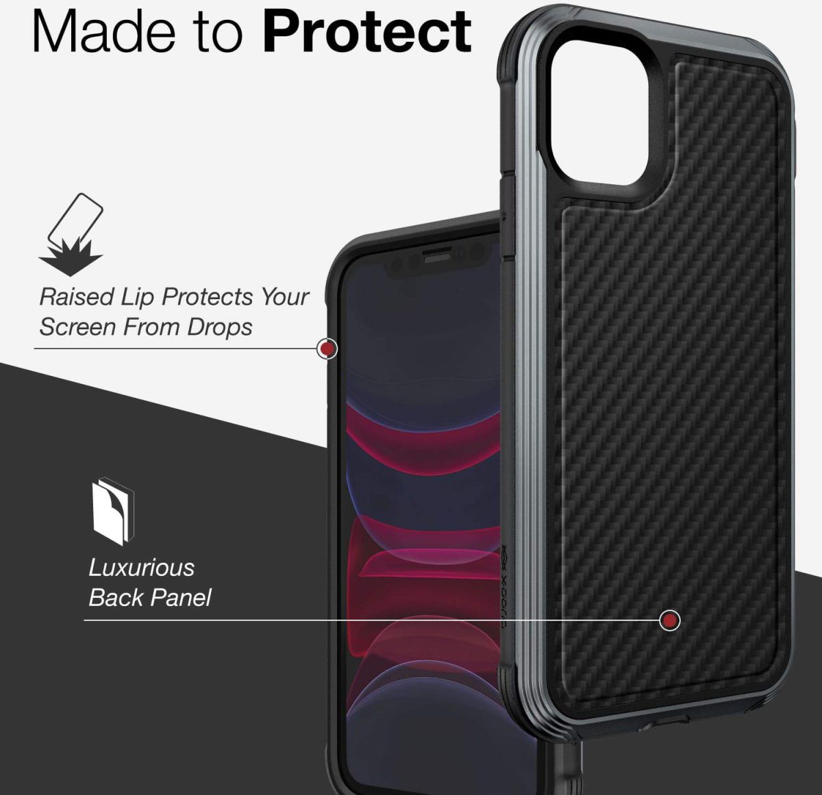 Raptic Lux Apple iPhone 11 Hoesje Carbon Fiber Zwart afbeelding 12