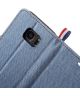 Samsung Galaxy S7 Soft Canvas Portemonnee Hoesje Licht Blauw