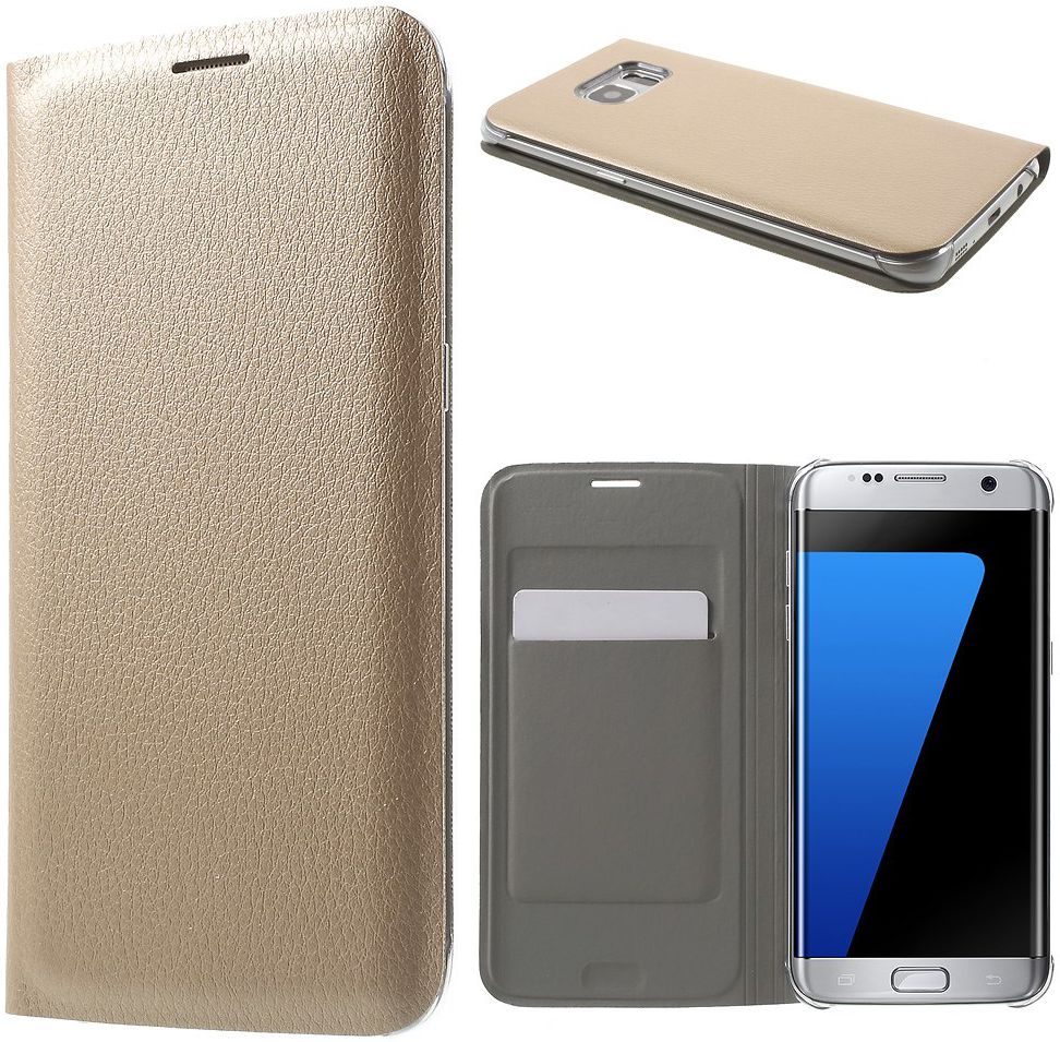 Samsung Galaxy S7 Edge Wallet Cover Goud afbeelding 1