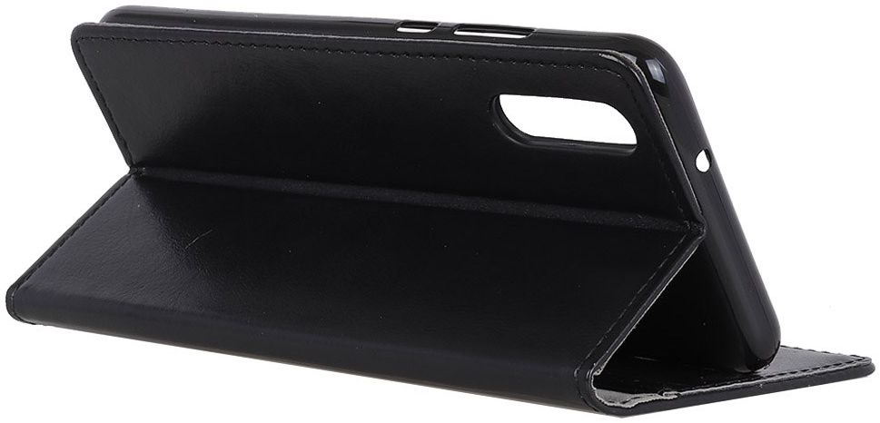 Sony Xperia 5 Litchi Skin Portemonnee Hoesje Zwart afbeelding 3