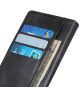 Sony Xperia 5 Vintage Portemonnee Hoesje met Drukknoop Sluiting Zwart