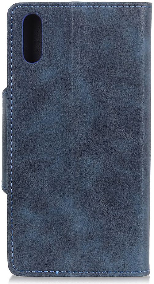 Sony Xperia 5 Vintage Portemonnee Hoesje met Drukknoop Sluiting Blauw afbeelding 2