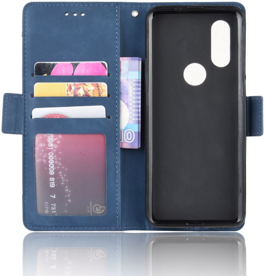 Motorola One Vision Portemonnee Hoesje Met Kaarthouder Blauw afbeelding 5
