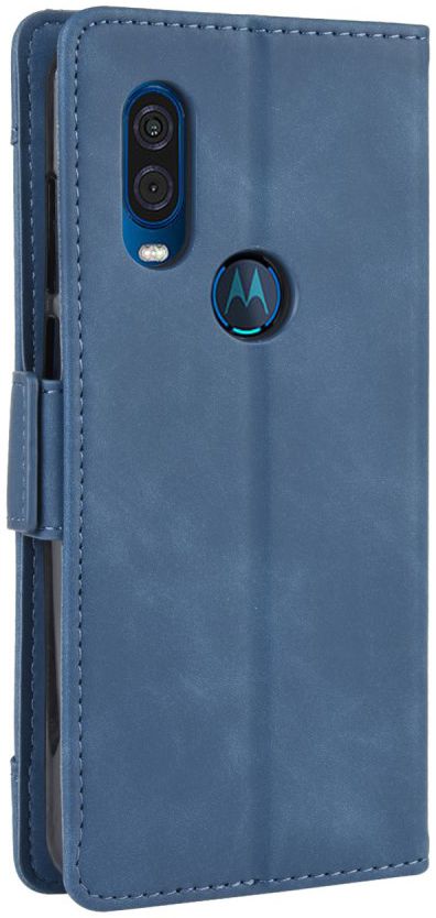 Motorola One Vision Portemonnee Hoesje Met Kaarthouder Blauw afbeelding 7