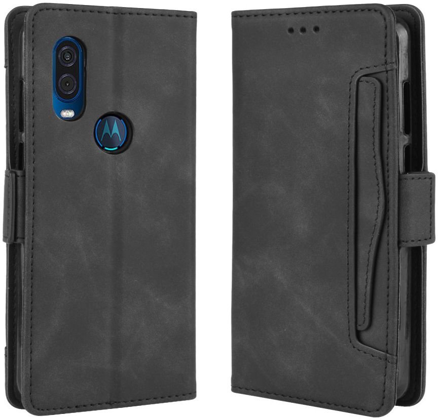 Motorola One Vision Portemonnee Hoesje Met Kaarthouder Zwart afbeelding 2