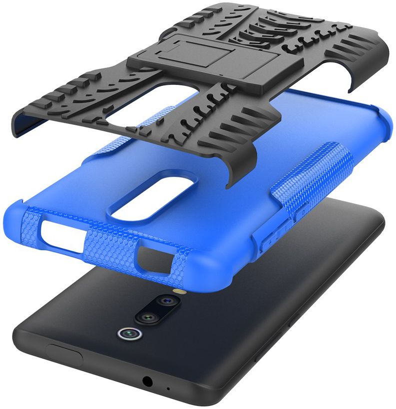 Xiaomi Mi 9T Robuust Hybride Hoesje Blauw afbeelding 6