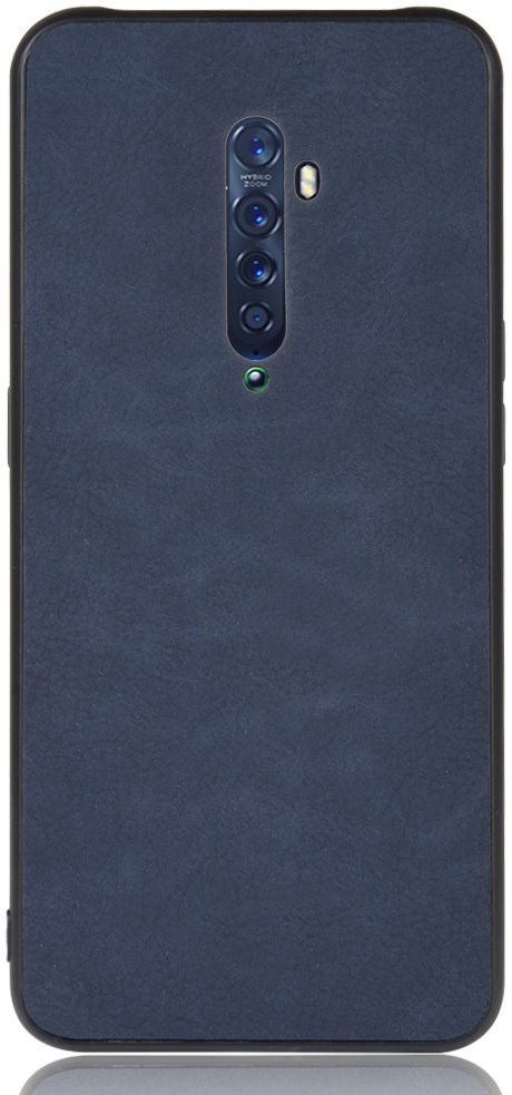Oppo Reno 2 Hoesje met Kunstleer Coating Blauw afbeelding 1