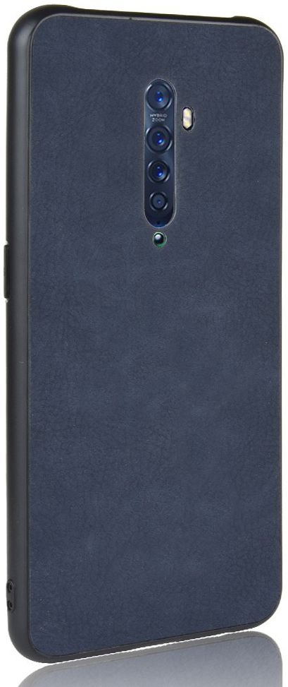 Oppo Reno 2 Hoesje met Kunstleer Coating Blauw afbeelding 2